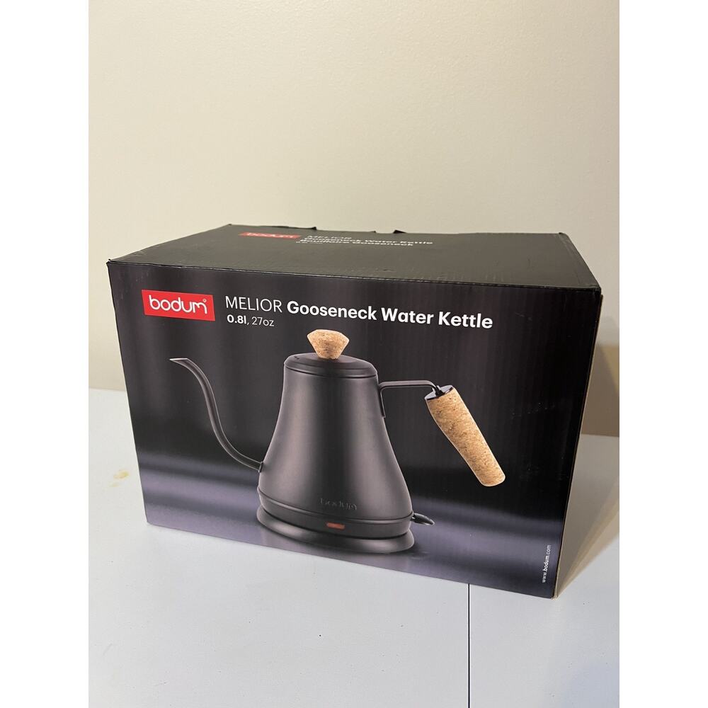 Bodum Melior Black Gooseneck 27oz Electric Water Kettle Bouilloire Gooseneck New